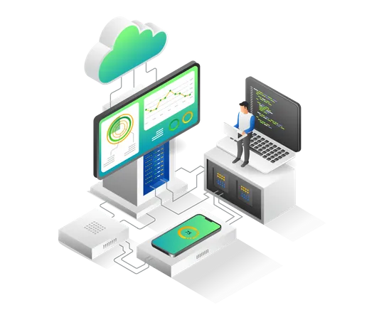 Cloud data analysis  Illustration