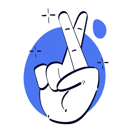 Crossed Finger Hand Gesture  Illustration