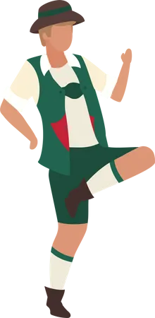 Dancing man in lederhosen  Illustration