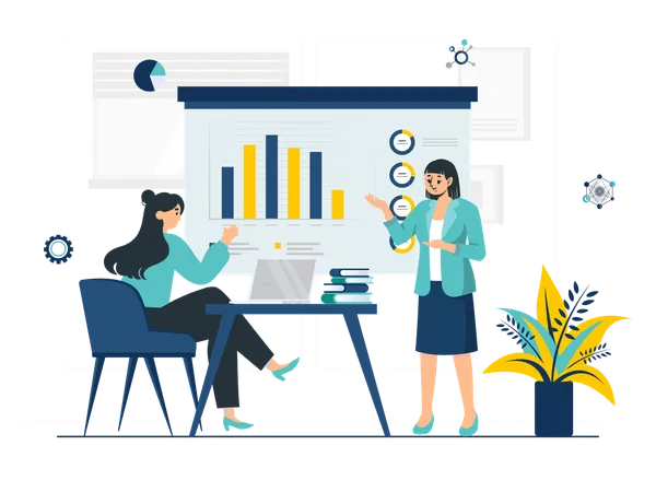 Data scientist making presentation  Illustration