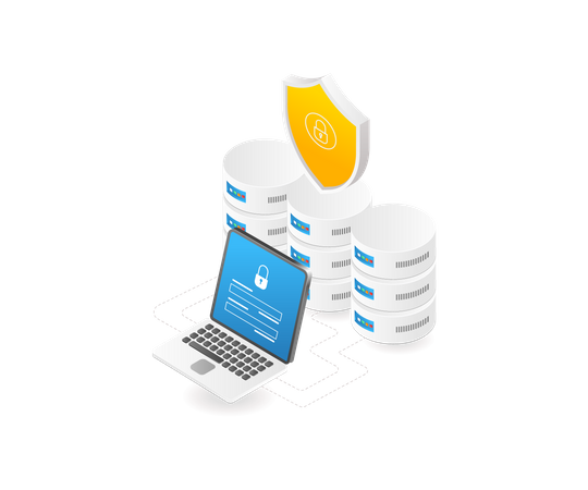 Database security passwords  Illustration