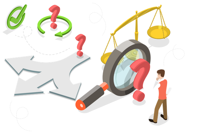 Decision Making, Choosing the Right Solution  Illustration