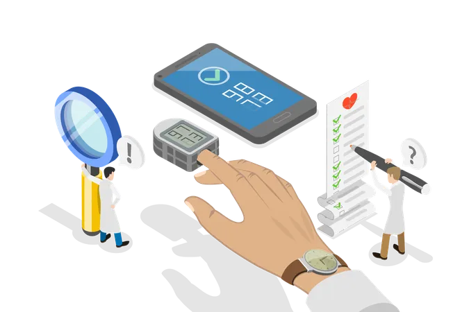 Digital Device to Measure Oxygen saturation  Illustration