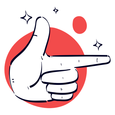 Direction Hand Gesture  Illustration