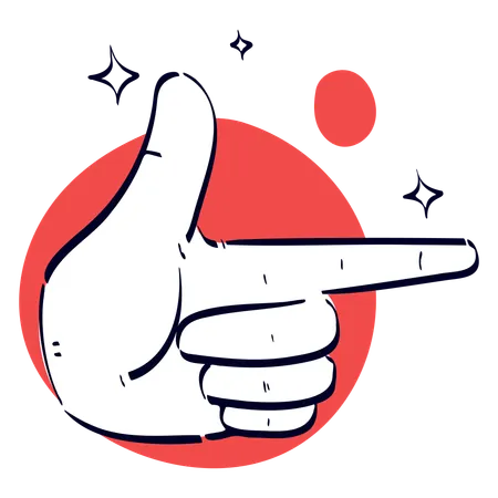 Direction Hand Gesture  Illustration