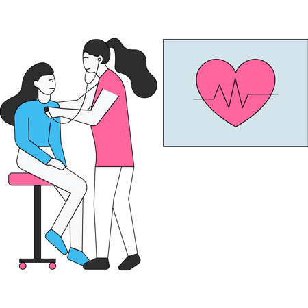 Doctor examining patient with stethoscope  Illustration