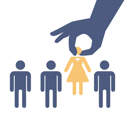 Employee choice based on gender  Illustration