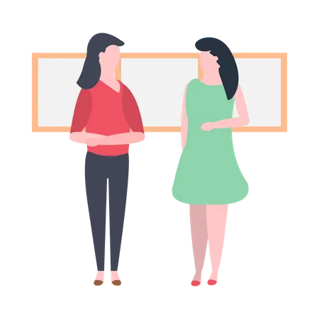 Female employee gossiping in break time  Illustration