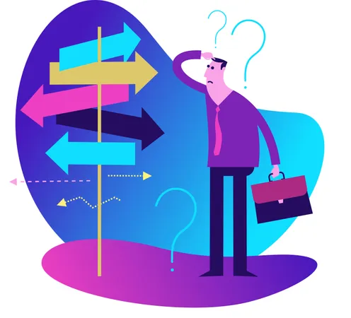 Flat Design Illustration: Decision making  Illustration