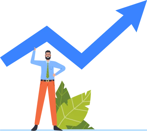 Flecha de crecimiento empresarial  Ilustración