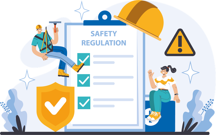 Girl showing safety regulation  Illustration