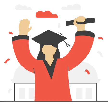 Graduated girl  Illustration