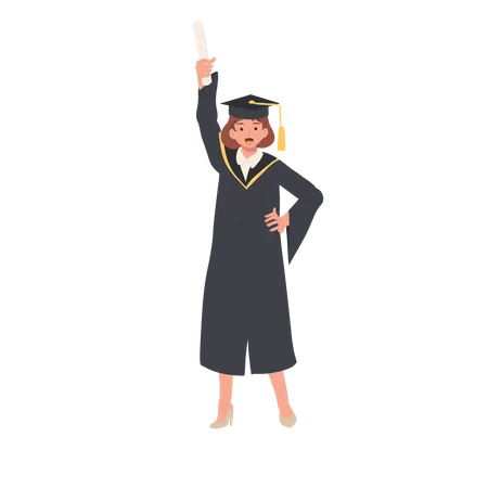 Graduating Student Celebrating Success  Illustration