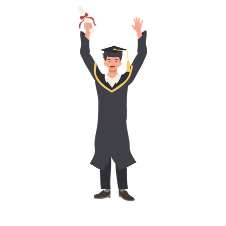 Graduating Student Celebrating Success in Education  Illustration