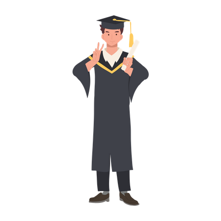 Graduating Student Celebrating Success in Education  Illustration