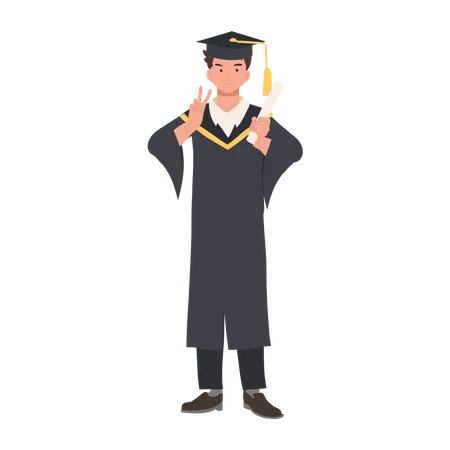 Graduating Student Celebrating Success in Education  Illustration