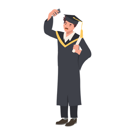 Graduating Student Celebrating Success in Education  Illustration