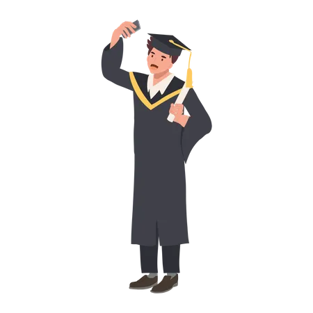 Graduating Student Celebrating Success in Education  Illustration