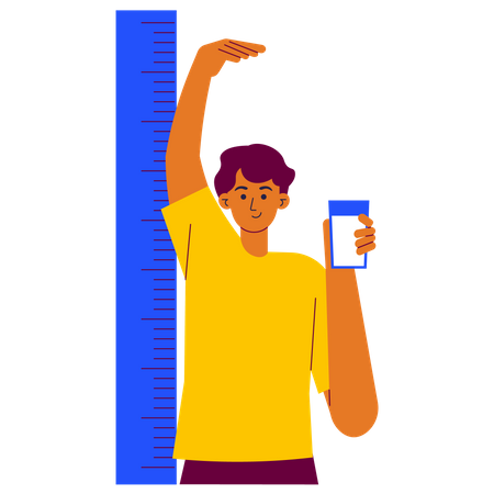 Kid measure height  Illustration