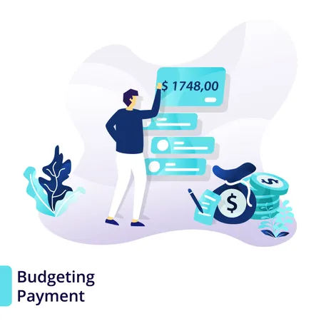 Landing page template of Budgeting Payment  Illustration