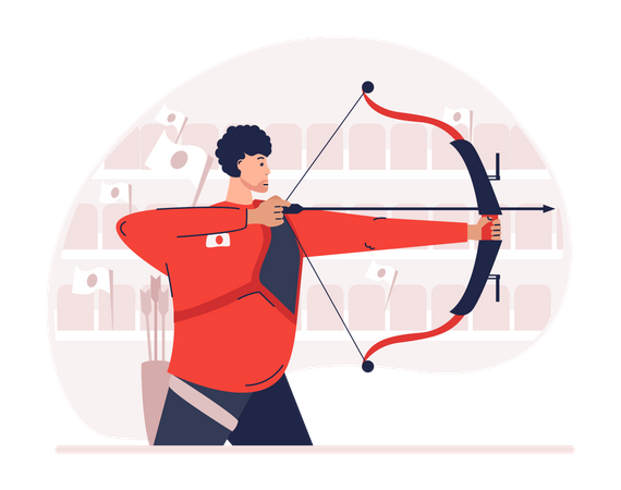 Male archery  Illustration