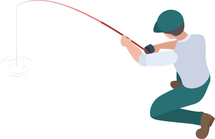 Man doing fishing  Illustration