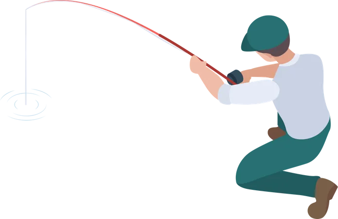 Man doing fishing  Illustration