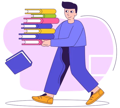 Man Holding books  Illustration