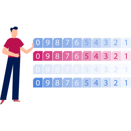 Man showing computer coding  Illustration