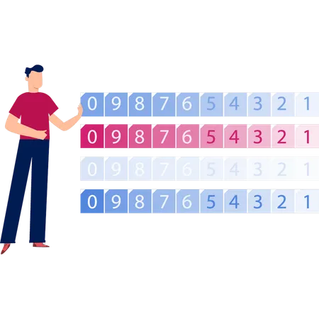 Man showing computer coding  Illustration