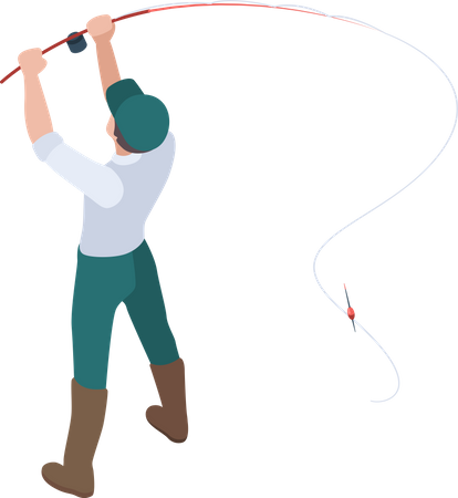 Man with fishing rod  Illustration