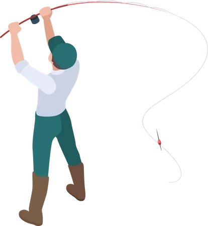 Man with fishing rod  Illustration