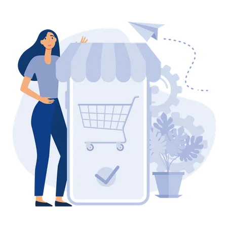 Mobile Shopping  Illustration