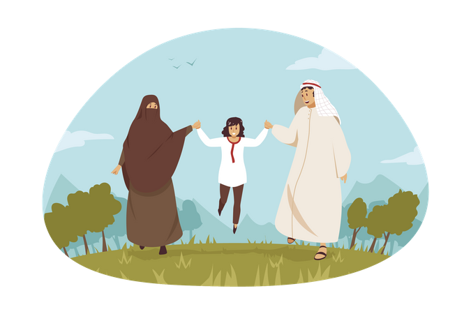 Muslim family  Illustration