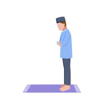 Muslim man doing prayer  Illustration