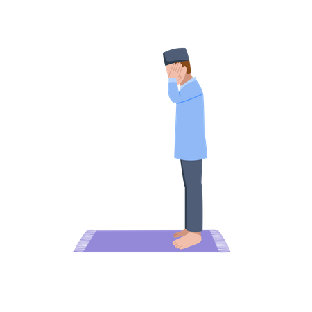 Muslim man pray  Illustration