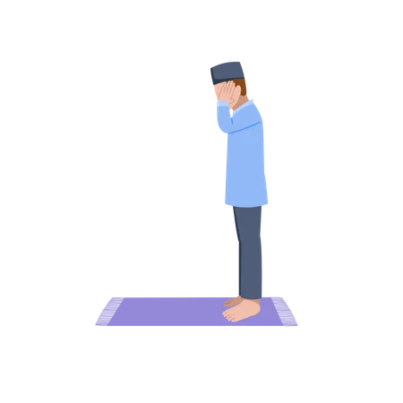 Muslim man pray  Illustration