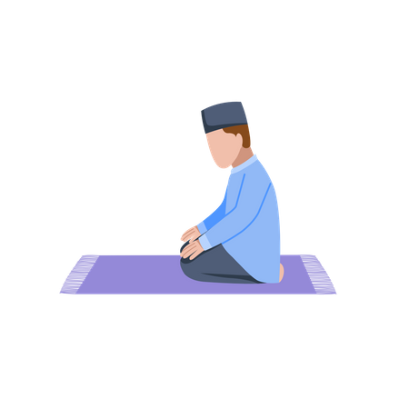 Muslim man praying pose  Illustration