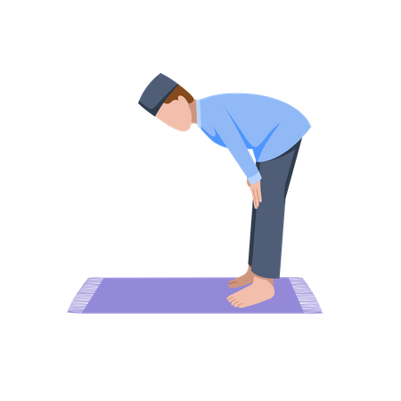 Muslim man praying position  Illustration