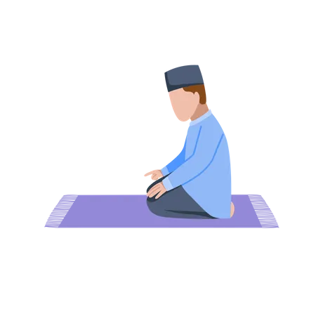 Muslim man praying position  Illustration