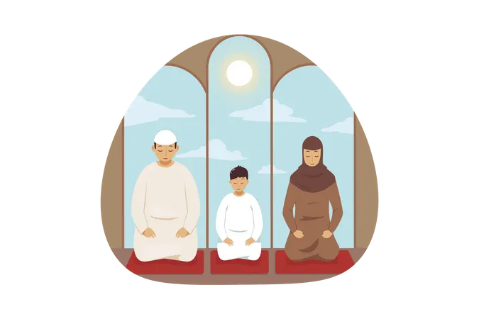 Muslim Prayer  Illustration