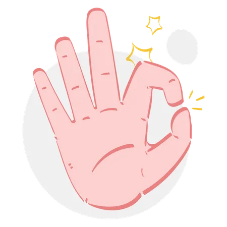 Ok Hand Gesture  Illustration