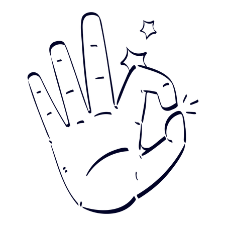 Ok Hand Gesture  Illustration