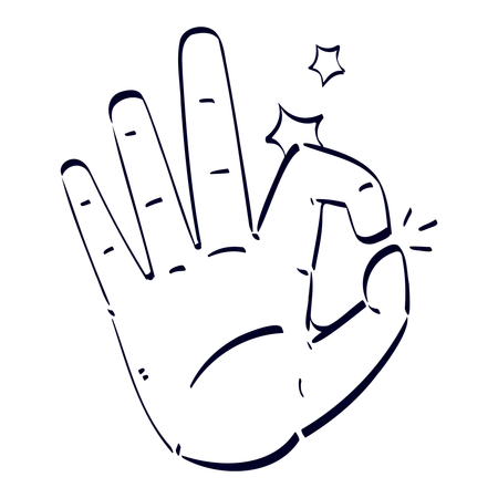 Ok Hand Gesture  Illustration