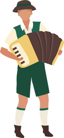 Oktoberfest participant playing accordion  Illustration