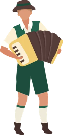 Oktoberfest participant playing accordion  Illustration