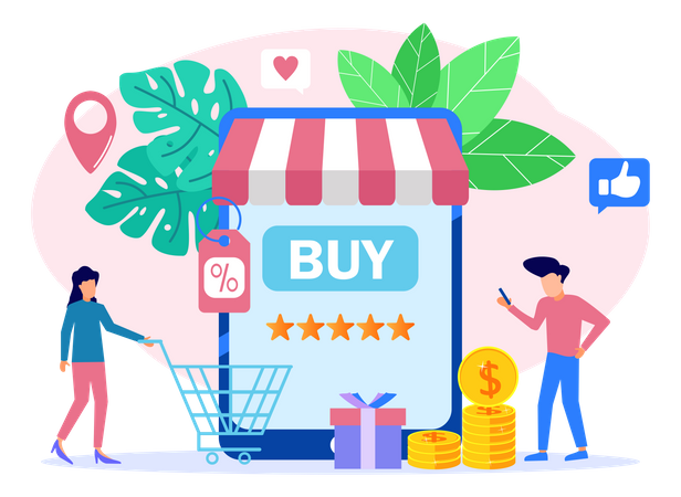 Online Shopping App  Illustration