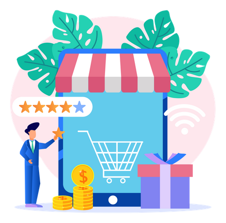 Online Shopping Feedback  Illustration