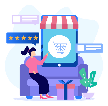 Online Shopping Rating  Illustration