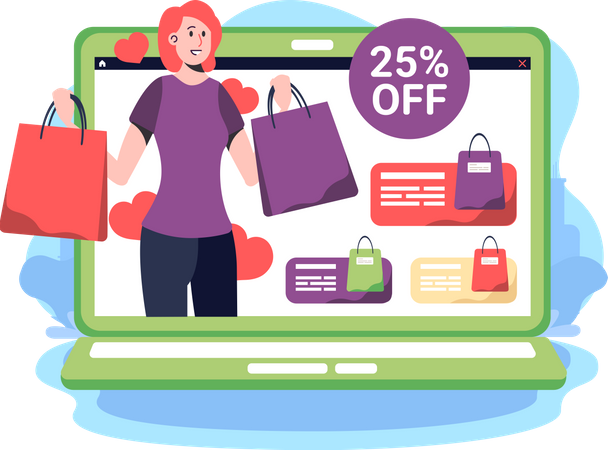 Online Shopping Website  Illustration